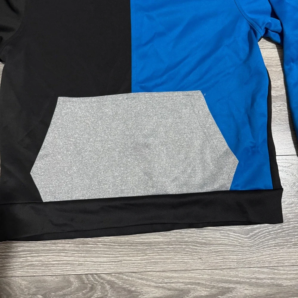 G-Net Big Boy Color Block Hoodie Sweatshirt Pullover Gray Blue Black‎ Size 14/16